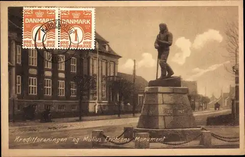 Ak København Kopenhagen Dänemark, Kreditforaningen og Mülius Erichsens Monument