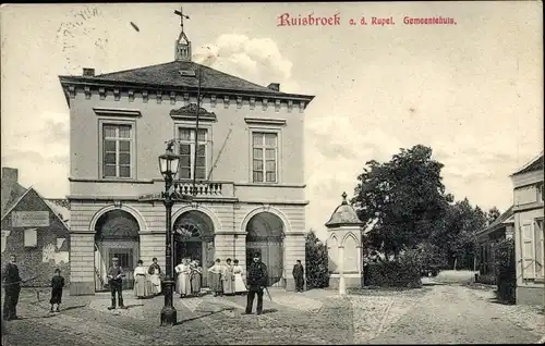 Ak Ruisbroek Flandern Antwerpen, Rathaus