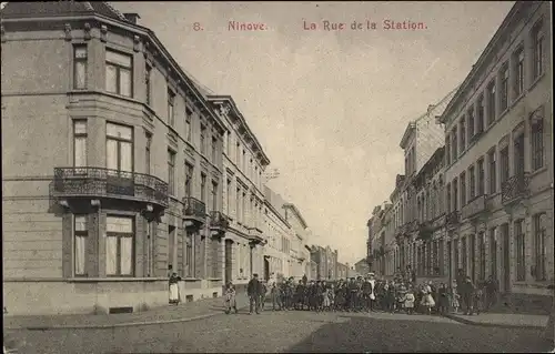 Ak Ninove Ostflandern, Bahnhofsstraat