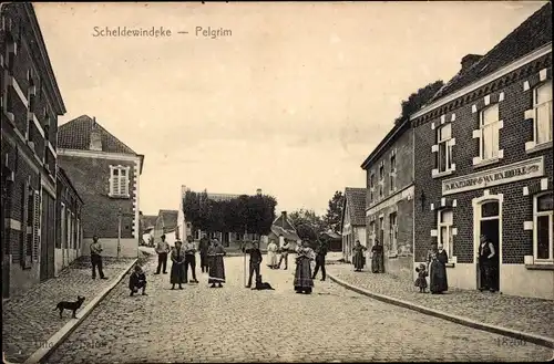 Ak Scheldewindeke Ostflandern, Pilgrim, Straßenpartie