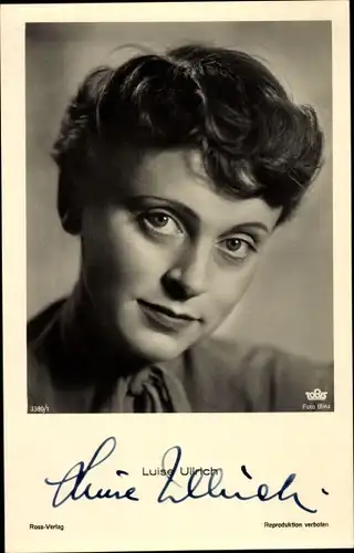 Ak Schauspielerin Luise Ullrich, Portrait, Autogramm
