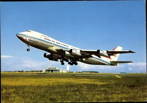 Ak Koreanisches Passagierflugzeug, Boeing 747-200B HL-747, Korean Air Lines