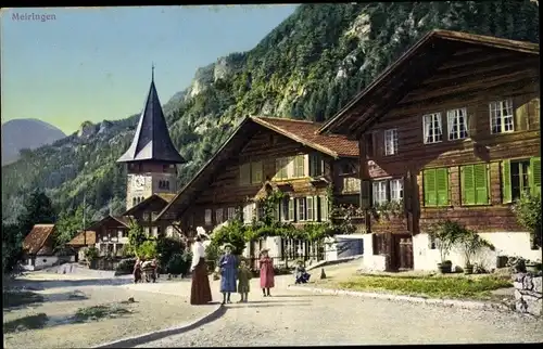 Ak Meiringen Kanton Bern Schweiz, Straßenpartie