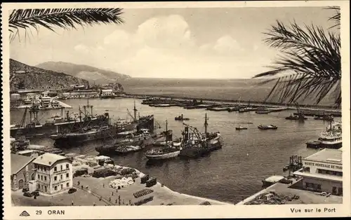 Ak Oran Algerien, Blick auf den Hafen