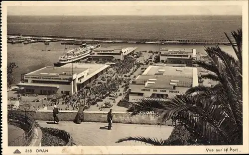 Ak Oran Algerien, Blick auf den Hafen