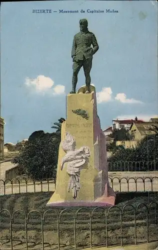 Ak Bizerte Tunesien, Denkmal von Kapitän Madon