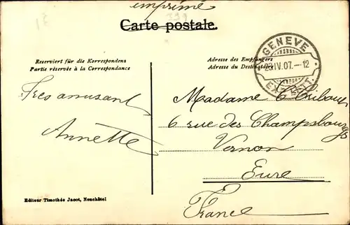 Passepartout Ak Territet Montreux Kt. Waadt, Gesamtansicht, Edelweiß