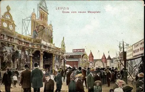 Ak Leipzig in Sachsen, Leipziger Messe, Messplatz, Besucher