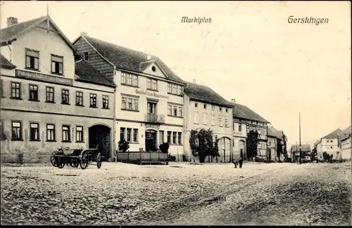 Ak Gerstungen in Thüringen, Marktplatz, Geschäftshäuser, Gasthof