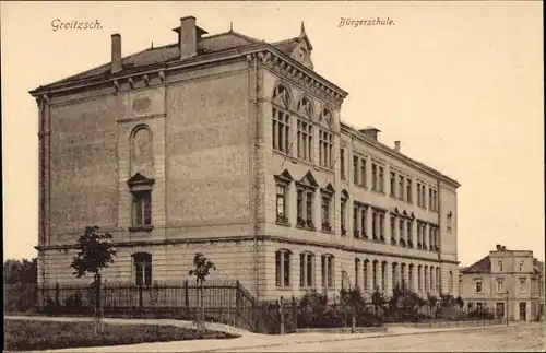 Ak Groitzsch in Sachsen, Bürgerschule