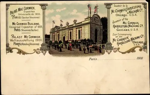Litho-Weltausstellung, Paris 1900, Sektion Vincennes, McCormick-Erntemaschine