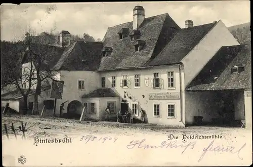 Ak Hinterbrühl in Niederösterreich, Gasthof Heldrichsmühle