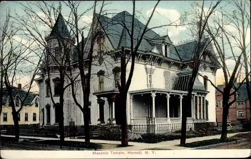 Ak Hornell New York USA, Freimaurertempel