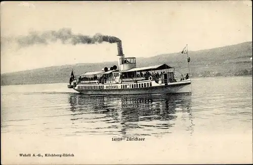 Ak Zürichsee, Salondampfer Waldensweil