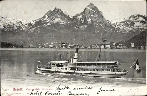 Ak Vierwaldstättersee, Salondampfer Uri