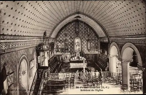 Ak St. Priest Taurion Haute Vienne, Intérieur de l'Église