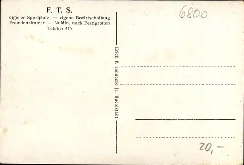 Ak Saalfeld an der Saale Thüringen, Gastwirtschaft, Freie Turnerschaft