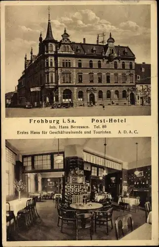 Ak Frohburg in Sachsen, Post Hotel