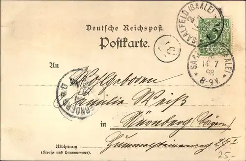 Litho Garnsdorf Lichtenau in Thüringen, Feldschlösschen, Kuranstalt