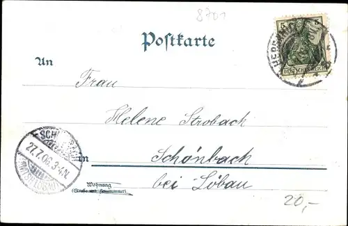 Litho Berthelsdorf Herrnhut in Sachsen, Schule, Fabrik, Unität, Kirche, Pfarre