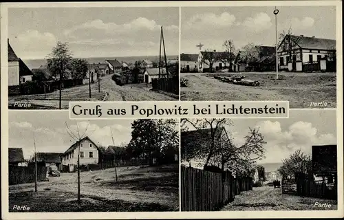 Ak Popovice Poplowitz Všeruby u Plzně Wscherau Plzeňský kraj, Ortspartien