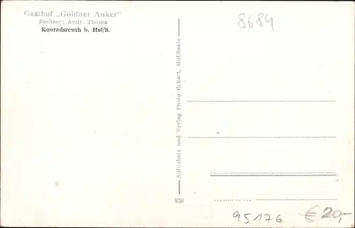 Ak Konradsreuth in Oberfranken, Gasthof Goldner Anker