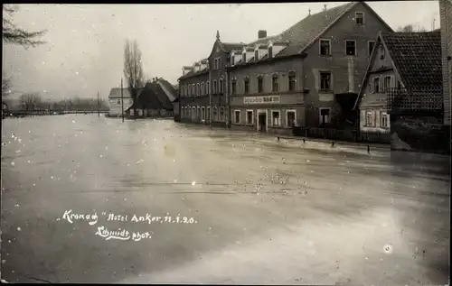 Foto Ak Kronach im Frankenwald Bayern, Hotel Anker, Hochwasser 11.01.1920