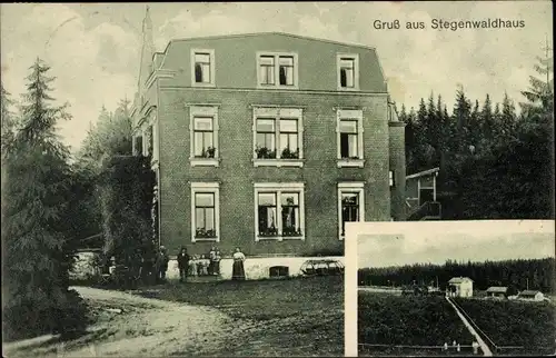 Ak Stegenwaldhaus Selbitz im Frankenwald, Wohnhaus, Anwohner