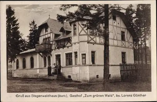 Ak Stegenwaldhaus Selbitz Landkreis Hof Oberfranken, Gasthof zum grünen Wald