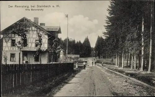 Ak Steinbach am Wald in Oberfranken, Rennsteig, Villa Borowansky