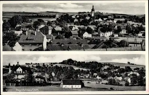 Ak Regnitzlosau in Oberfranken, Panorama, Kirche