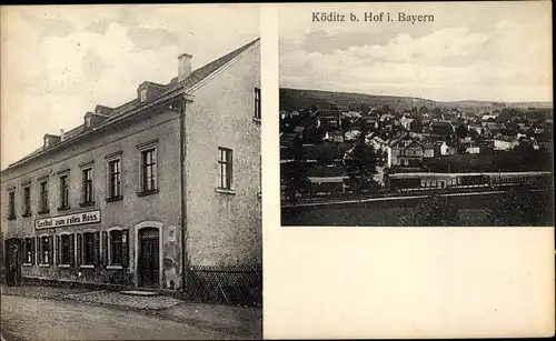 Ak Köditz in Oberfranken, Gasthof zum roten Ross, Inh. Ernst Dippold, Panorama