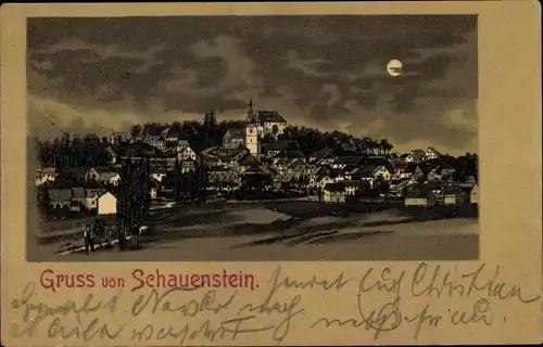 Mondschein Litho Schauenstein im Frankenwald, Gesamtansicht