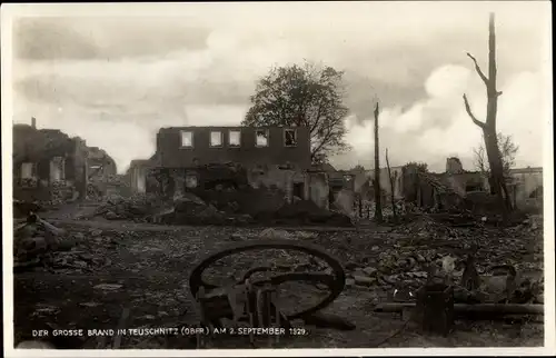 Ak Teuschnitz im Frankenwald, Brandkatastrophe, 02.09.1929