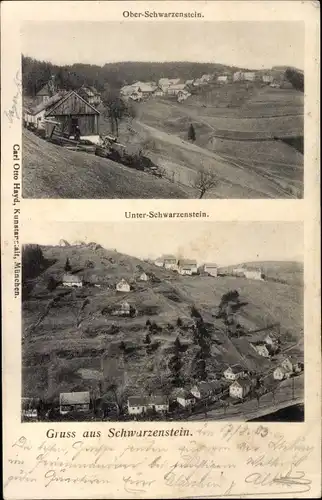 Ak Schwarzenstein Schwarzenbach am Wald Oberfranken, Gesamtansichten