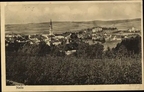 Ak Naila in Oberfranken, Panorama vom Ort, Kirchturm
