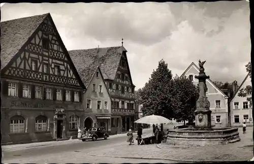 Ak Roth in Mittelfranken, Marktplatz mit altem Fachwerk