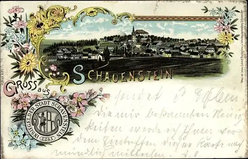 Litho Schauenstein im Frankenwald, Totalansicht, Insiegel