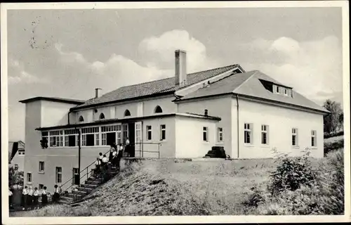 Ak Harra an der Saale Thüringen, Jugendherberge, Außenansicht, Kinder