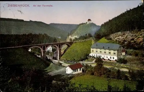 Ak Ziegenrück an der Saale Thüringen, An der Turnhalle