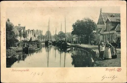 Ak Meppel Drenthe Niederlande, Heerengracht