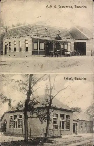 Ak Vries Tynaarlo Drenthe, Schule, Café H. Scheepstra