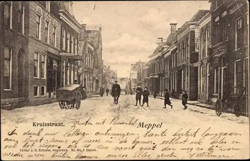 Ak Meppel Drenthe Niederlande, Kruisstraat