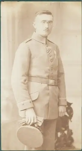 CdV Wrocław Breslau Schlesien, Soldat in Uniform, Standportrait