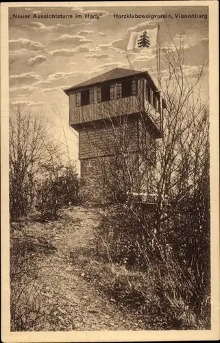 Ak Vienenburg Goslar am Harz, Neuer Aussichtsturm im Harly, Harzklubzweigverein