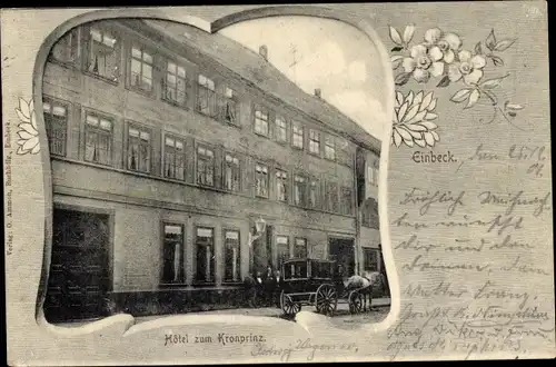 Passepartout Ak Einbeck in Niedersachsen, Hotel zum Kronprinz, Kutsche