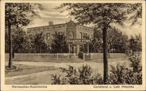 Ak Werneuchen Rudolfshöhe im Kreis Barnim, Konditorei und Cafe Mitschke
