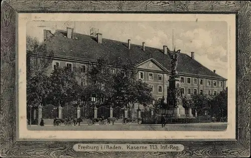 Passepartout Ak Freiburg im Breisgau, Kaserne 113. Infanterie Regiment