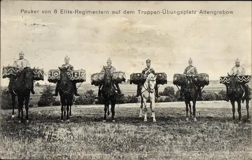 Ak Altengrabow Möckern in Sachsen Anhalt, Truppenübungsplatz, Pauker von 6 Eliteregimentern