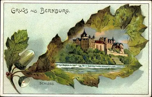 Eichenblatt Litho Bernburg an der Saale, Schloss